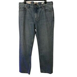 Everlane High Rise Straight Jeans Women 35x30 Light Wash Organic Cotton New